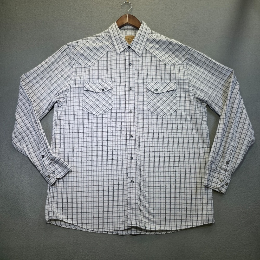 Gunnison Creek Men's Plaid Long Sleeve Pearl Snap Western Shirt Size XL‎